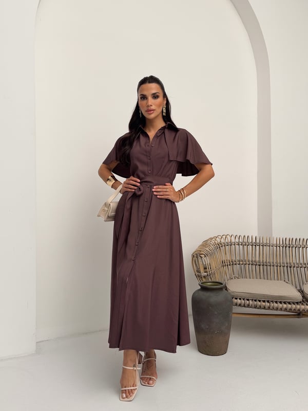 26Y5343 PELERİNLİ KLOŞ ELBİSE
