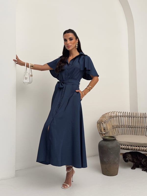 26Y5343 PELERİNLİ KLOŞ ELBİSE