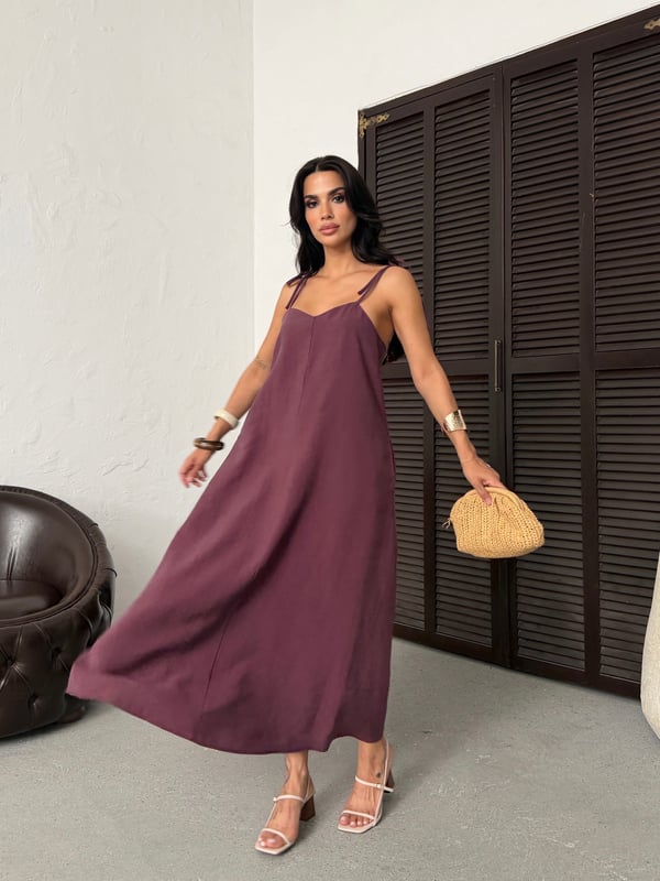 26Y5349 ASKILI SIRT DETAY ELBİSE
