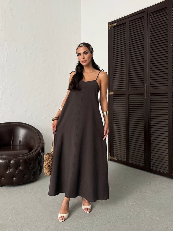 26Y5349 ASKILI SIRT DETAY ELBİSE