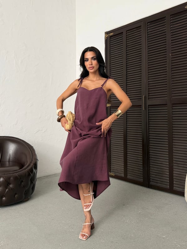 26Y5349 ASKILI SIRT DETAY ELBİSE