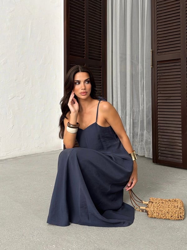 26Y5349 ASKILI SIRT DETAY ELBİSE