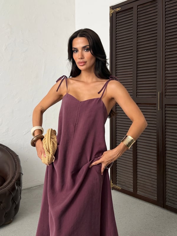 26Y5349 ASKILI SIRT DETAY ELBİSE