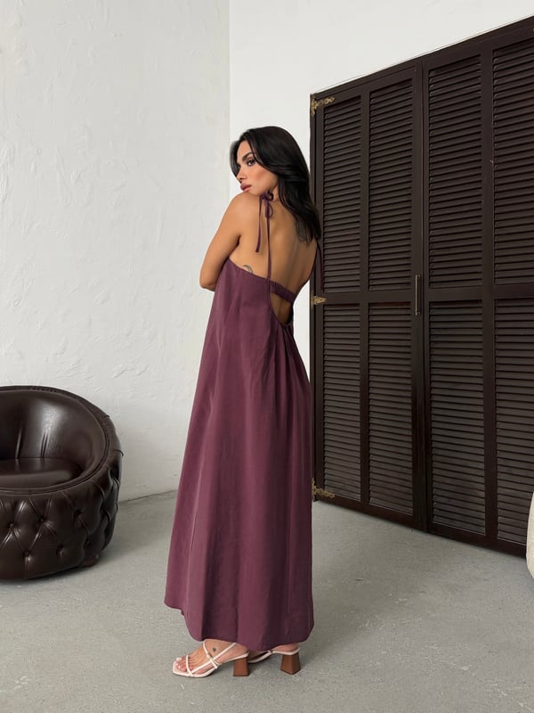 26Y5349 ASKILI SIRT DETAY ELBİSE