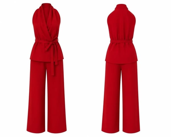26YT6036A-B KRUVAZE BLUZ LASTİKLİ PANTOLON TAKIM