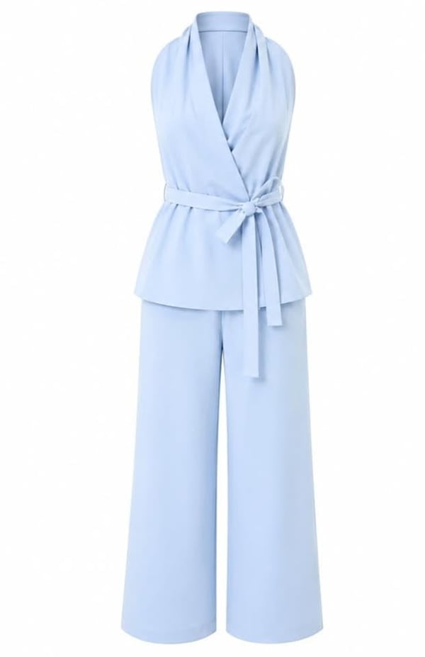 26YT6036A-B KRUVAZE BLUZ LASTİKLİ PANTOLON TAKIM