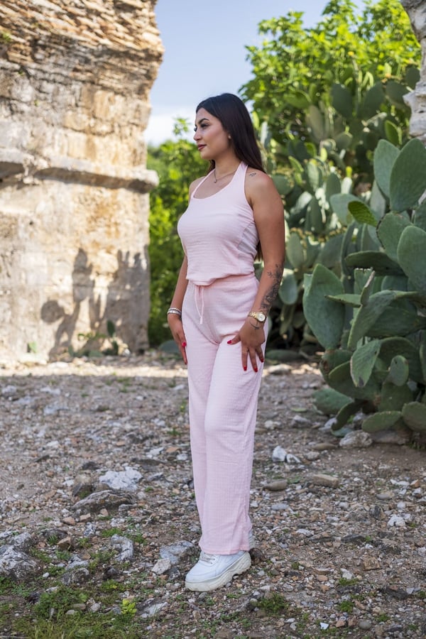 Boyundan Geçirmeli İkili Pembe Takım