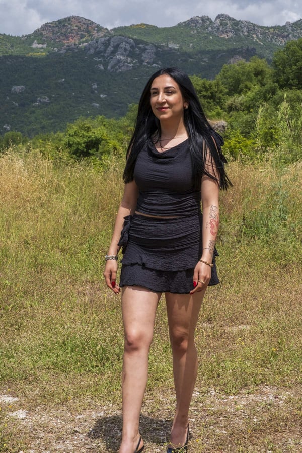Etekli İkili Siyah Takım