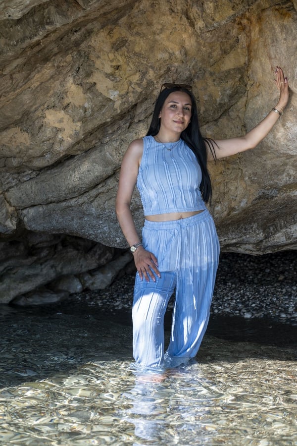 Fırfırlı Alt Üst Bebe Mavisi Takım