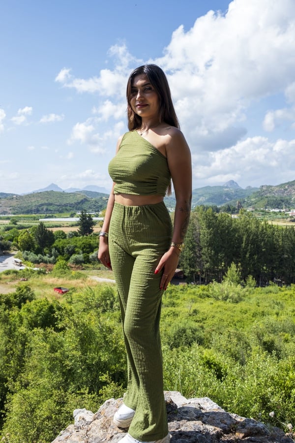 Tek Omuzlu İkili Haki Takım