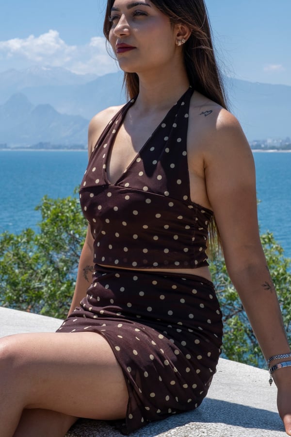 Tül Puantiyeli İkili Takım
