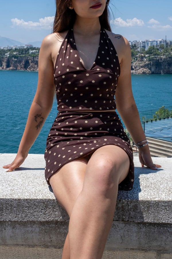 Tül Puantiyeli İkili Takım