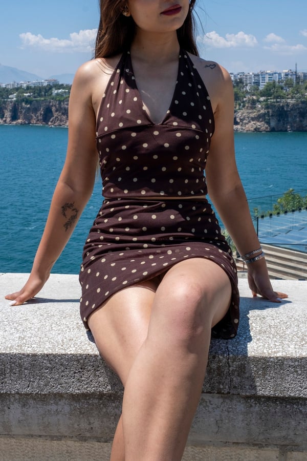 Tül Puantiyeli İkili Takım
