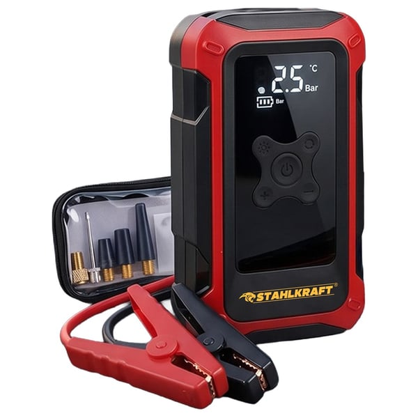 STAHLKRAFT STH 7100 K 4in1 16000 mAH Akü Takviye, Hava Kompresörü, Powerbank, Led Fener,