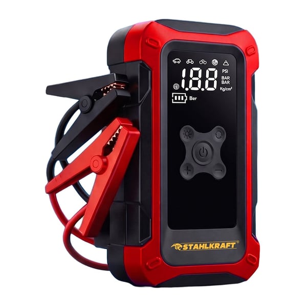 STAHLKRAFT STH 7100 K 4in1 16000 mAH Akü Takviye, Hava Kompresörü, Powerbank, Led Fener,
