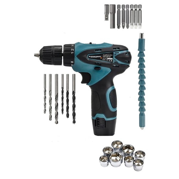 STAHLKRAFT STH 9150 M Lion Armut Batarya Metal Şanzuman Çift Akülü Vidalama 24 Adet Set Hediye