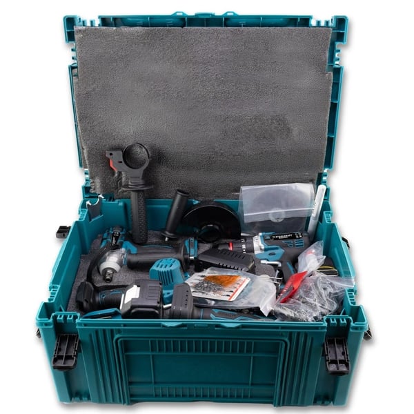 STAHLKRAFT STH 9948 8'li MAX Plus Set Somun Sıkma + Hilti + Matkap + Taşlama + Budama Testere + Makas + Dekupaj + Power bank fener