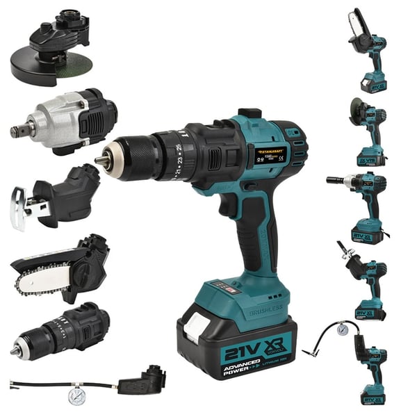 STAHLKRAFT STH 9973 6 Başlıklı Multi Tool Şarjlı Matkap Seti