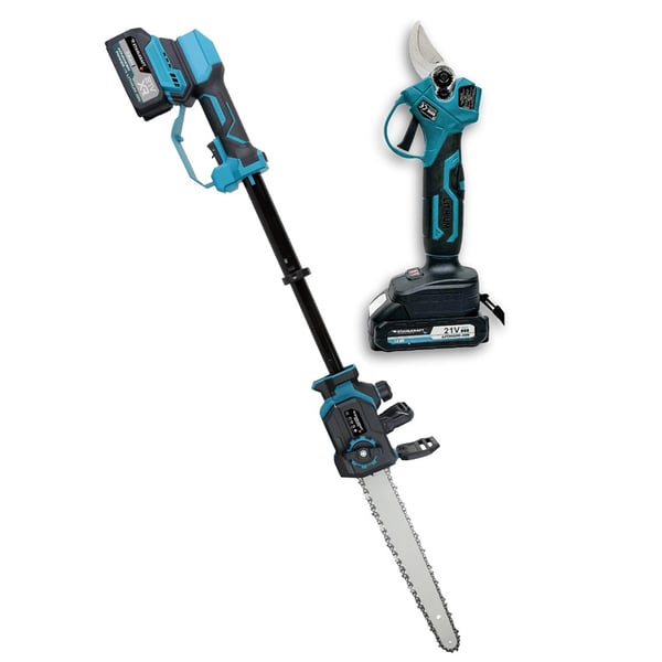 STAHLKRAFT STH 9988 2'li set Akülü Teleskobik Testeresi + Makas