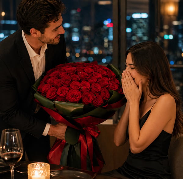 51 Adet Kırmızı Gül Buketi Büyük Boy  