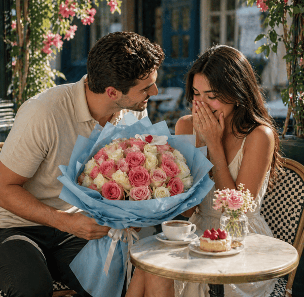 Annabel Athena ve Beyaz Güllerden Oluşan Buket 41Adet  