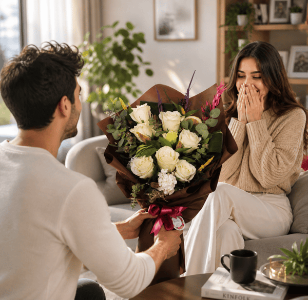 Asalet 7Adet Beyaz Gül Buketi  