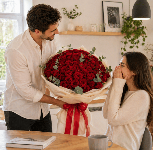 Aşkı 51 Adet Kırmızı Gül Buketi Buyuk Boy