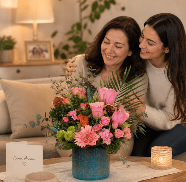 Athena ve Pembe Gerbera  Aranjmanı 