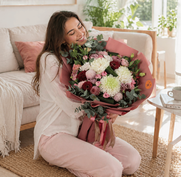 Beyaz Anastasiya ve Kırmızı Gerbera 