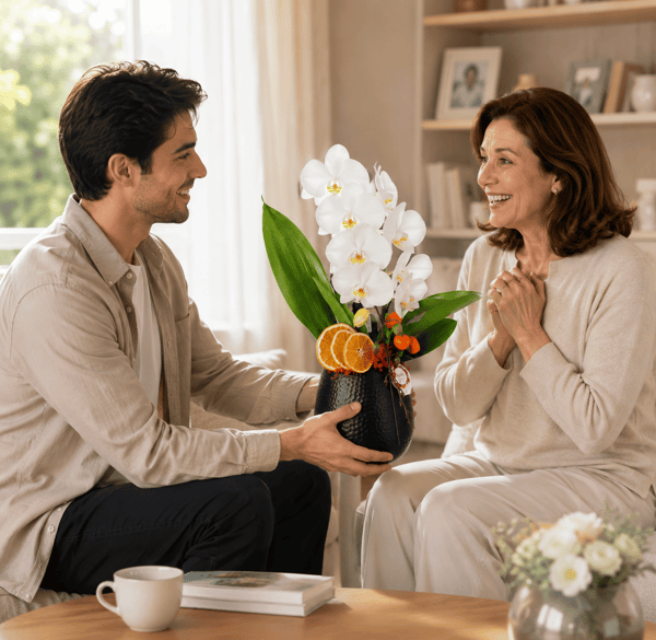 Dekoratif Saksıda Phalaenopsis dendrobium Çenberli Orkide