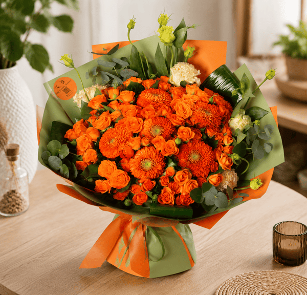 Gemini Turuncu Çardak ve Turuncu Gerbera Buketi 