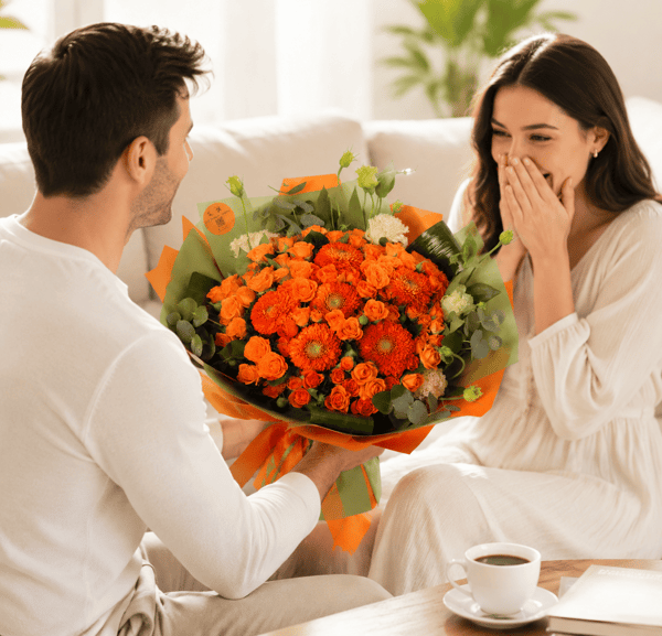 Gemini Turuncu Çardak ve Turuncu Gerbera Buketi 