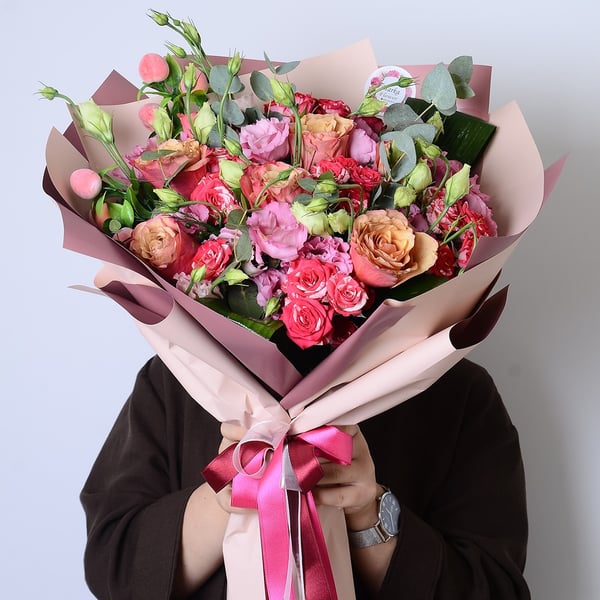 Orange and pink rose Gül Buketi 