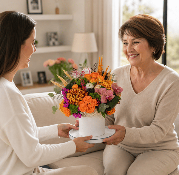 Orange Arbor and Anastasia in a Ceramic Flower Pot