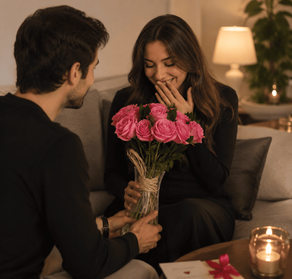 Paşabahçe Vazoda 11 Adet Athena Gül Çiçeği   