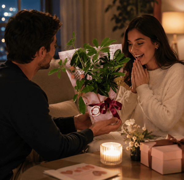 Pembe Kâğıtta Şeflera Bitkisi Schefflera 