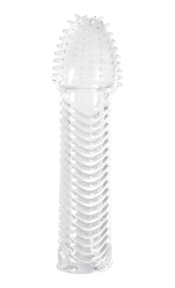 Basaltic 15 Cm Tırtıklı Silikon Uzatmalı Penis Kılıfı