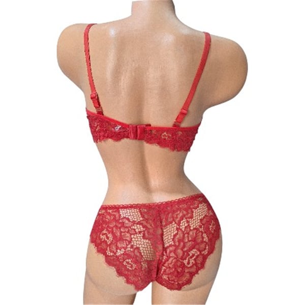 Luxima İçi Boş 2li Dantel Brazilian Kırmızı Takım