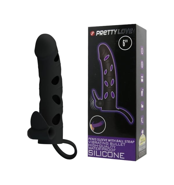 Pretty Love Maxx Titreşimli Realistik Siyah Zenci Uzatmalı Penis Kılıfı