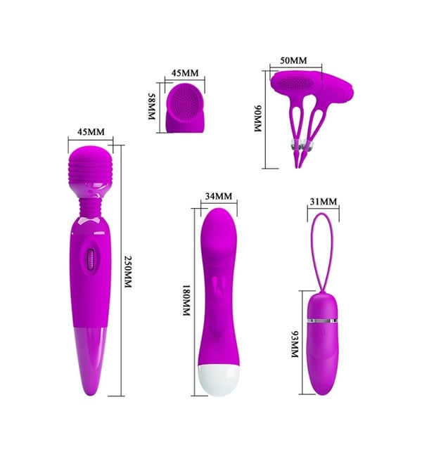 Pretty Love Usb Şarjlı Titreşimli Çiftlere Özel 5 Parça Fantezi Vibratör Set