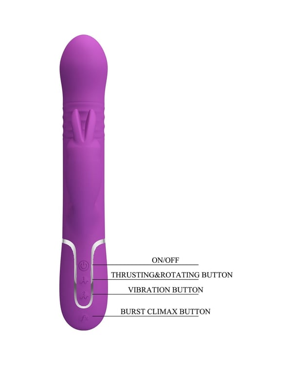 Rabbit Çift Motor 7 Titreşimli Oynarbaşlı Silikon Mor Vibratör
