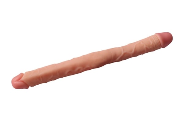 Shequ Black 44 Cm Çift Taraflı Ve Çift Başlı Realistik Dildo Penis