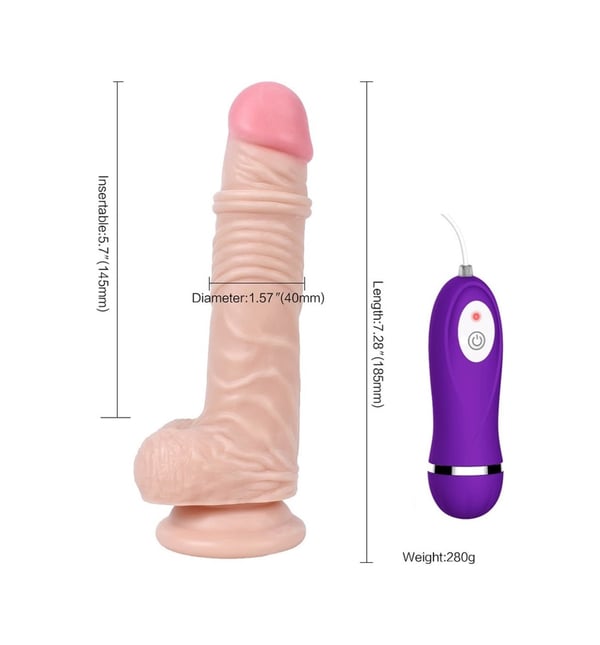 Shequ Thunder 19 Cm 10 Titreşimli Kumandalı Realistik Vibratör Penis