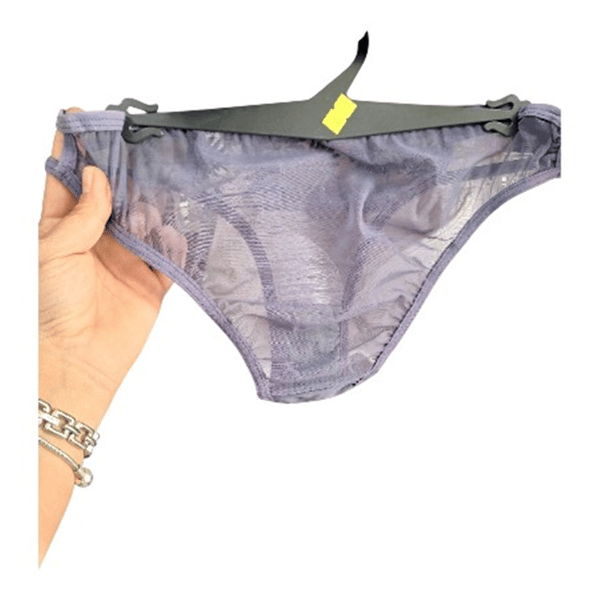 Sistina İçi Boş Balenli Lila Dantel Tül Slip Takım