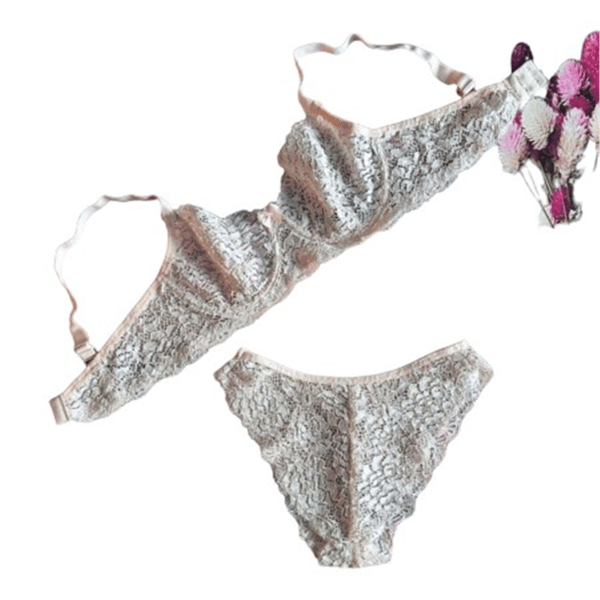 Sistina Kremrengi Dantel Balenli Brazilian Slip Fantezi  Takım