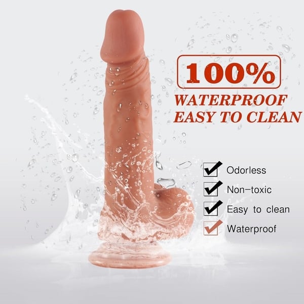 Yeni Nesil Ultra Realistik Çift Katmanlı Vantuzlu Dildo Penis