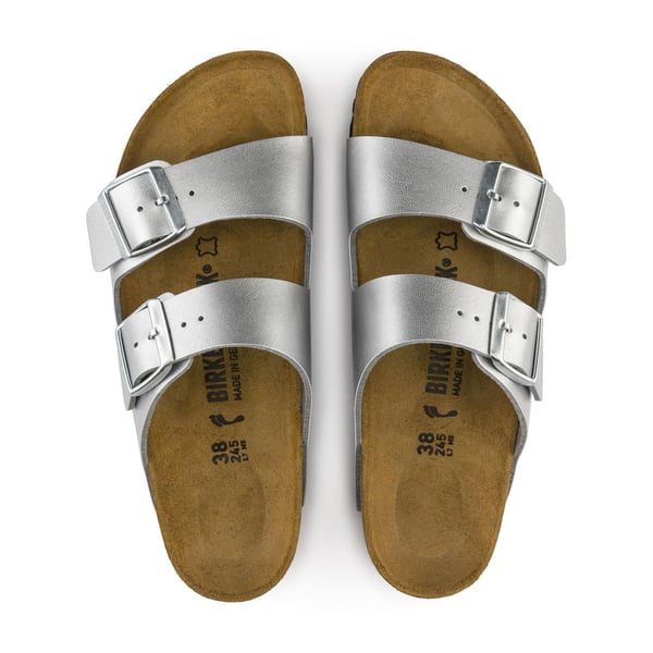 BIRKENSTOCK ARIZONA BF METALLIC ÇİFT BANTLI GÜMÜŞ KADIN TERLİK 1012283
