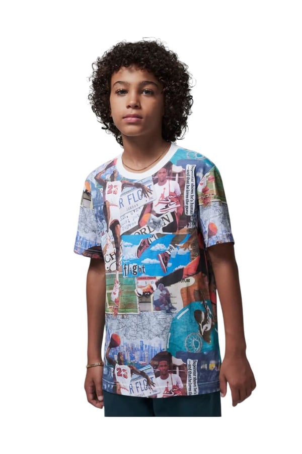 NIKE JORDAN MJ BROOKLYN COLLAGE AOP SS ERKEK ÇOCUK TİŞÖRT