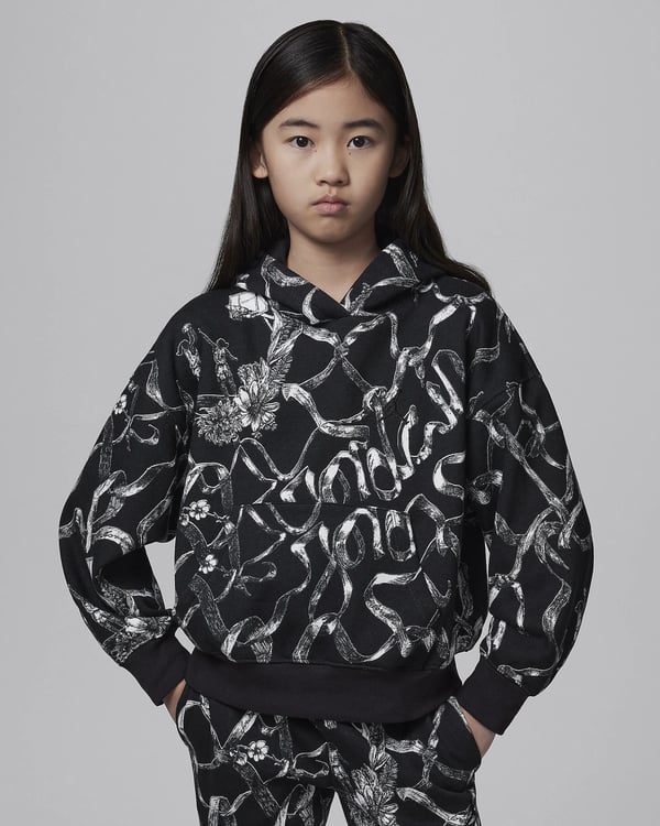 NIKE JORDAN WJ BRKLN LN FLC AOP PO HOODIE KIZ ÇOCUK SWEATSHIRT