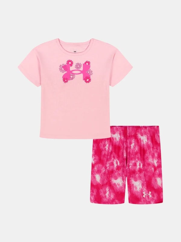 UA PRINTED BIKE SHORT SET KIZ ÇOCUK TİŞÖRT-ŞORT TAKIM ASJI1RR (3-7 YAŞ)